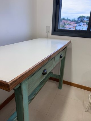 Mesa consola vintage madera + bandeja