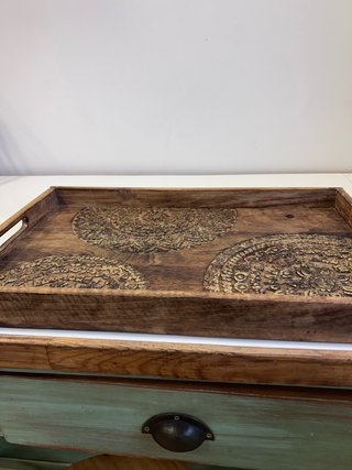 Mesa consola vintage madera + bandeja
