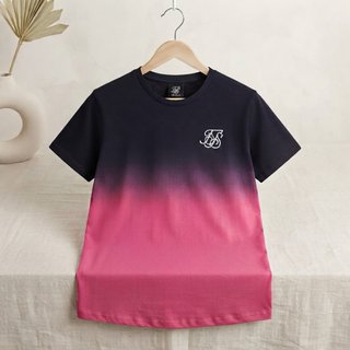 Camiseta SikSilk Degradada Negro y Rosa