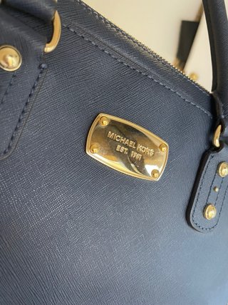 Bolso Michael Kors Azul Marino y Dorado