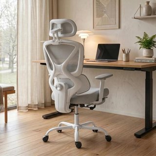 Silla Oficina Ergonómica Soporte Lumbar Gris