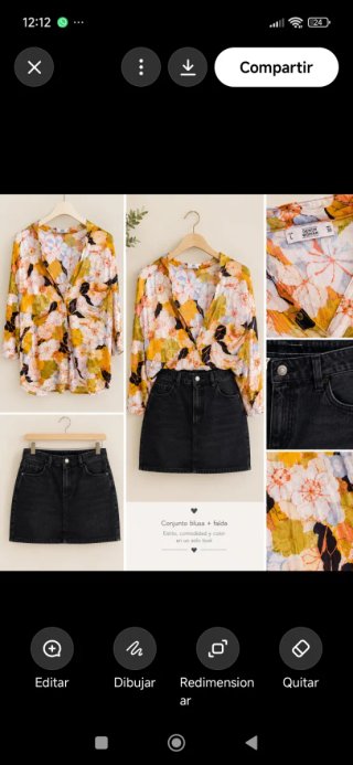 Conjunto Blusa y Falda DENIM WOMAN Talla L