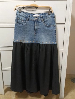Conjunto jersey y falda negro/azul T.S