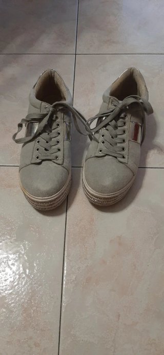 Sneakers donna grigio/argento
