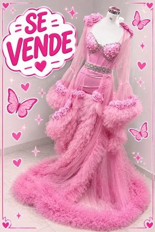 Bata de Novia Rosa Talla Única