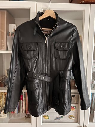 Chaqueta de cuero FEMININ TOUCH negra Talla L