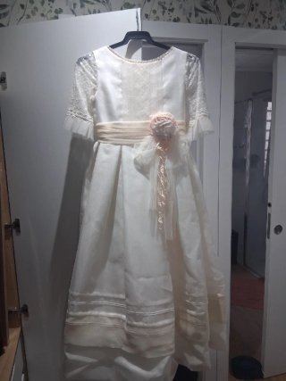 Vestido de comunión blanco con diadema
