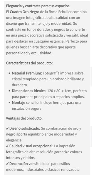 Cuadro Schuller Oro Negro