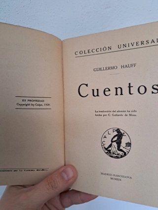 1920. Cuentos. Guillermo Hauff