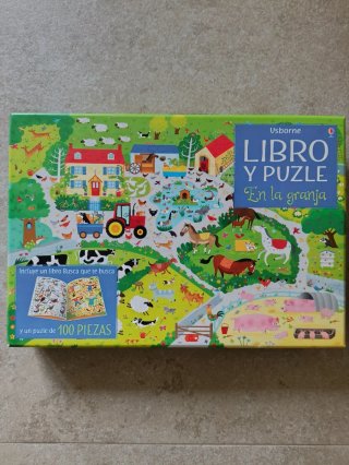 Puzzle y libro En La Granja
