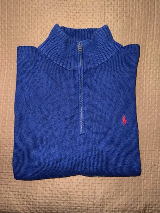 Maglioncino Ralph Lauren Mezza Zip Blu