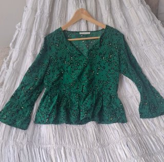 Blusa verde estampada Easywear Talla M