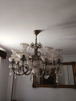 Lámpara de salón cristal y metal