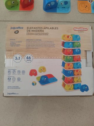 Juego de Elefantes Apilables de Madera Juguettos