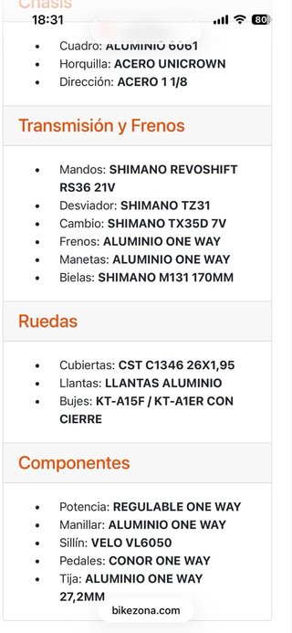 Bicicleta Urbana Conor One Way