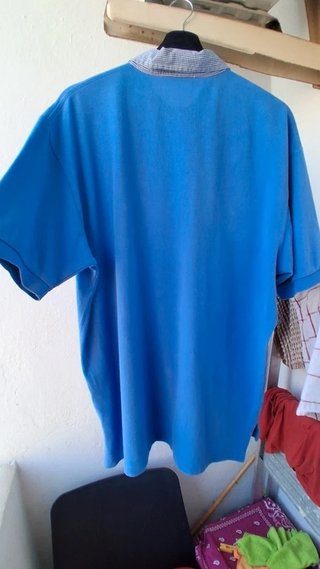 Polo Ralph Lauren Azul con Cuello de Cuadros -...