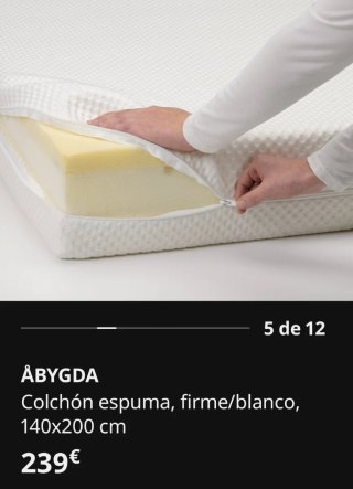 COLCHÓN ESPUMA IKEA ÅBYGDA 140x200