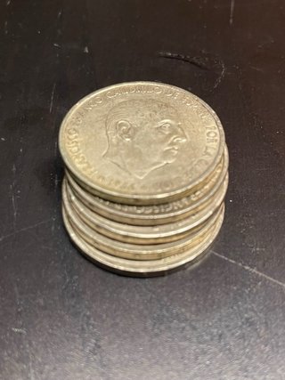 Lote de 10 Monedas de plata de 100 Pesetas de 1966