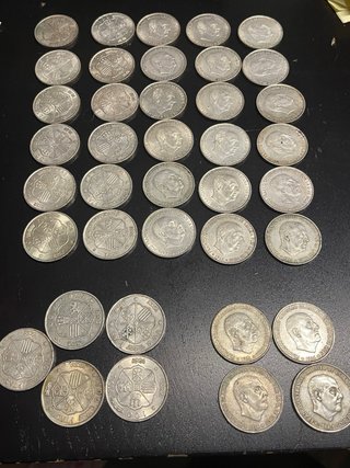 Lote de 5 Monedas de plata de 100 Pesetas de 1966