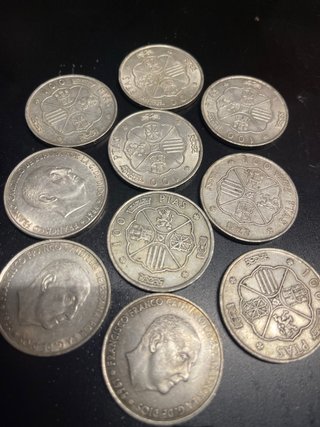 Lote de 5 Monedas de plata de 100 Pesetas de 1966