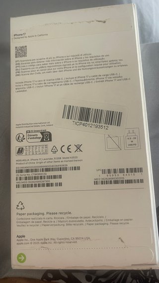 iPhone 17 Lavender 512Gb