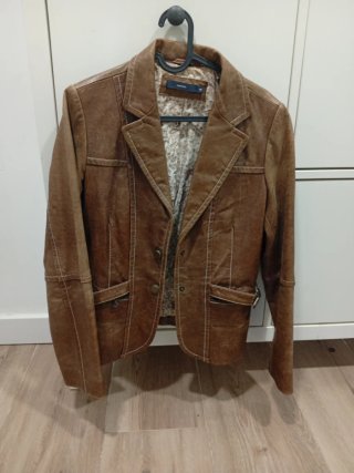 Americana de Piel Cortefiel Marrón Talla M