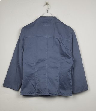 Chaqueta Vintage Sahariana Algodón Mujer S Azul