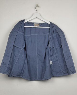 Chaqueta Vintage Sahariana Algodón Mujer S Azul
