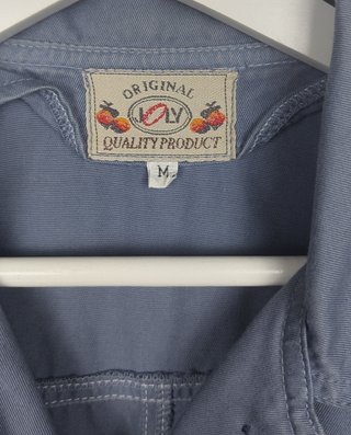Chaqueta Vintage Sahariana Algodón Mujer S Azul