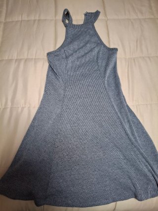 Vestido Hollister Gris y Blanco