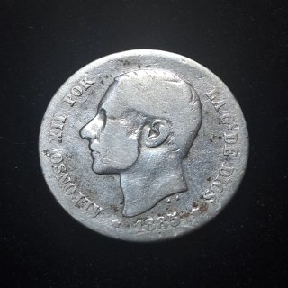 Una peseta Alfonso XII 1885 plata