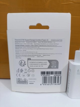 Cargador Xiaomi 67W Carga Rapida con Cable