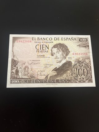 Billete 100 Pesetas Gustavo Adolfo Bécquer