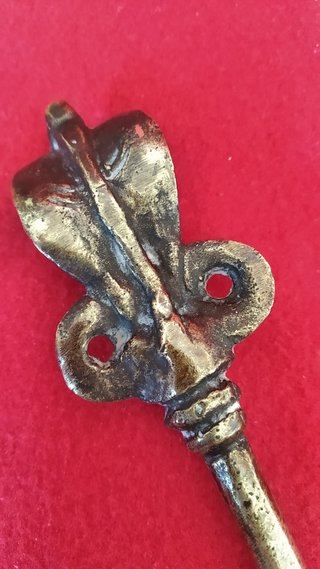 Antigua Cuchara de ritual Hindú de bronce Cobra
