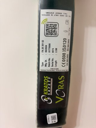 Anticaídas Retráctil Kratos Safety Voras 2,5m