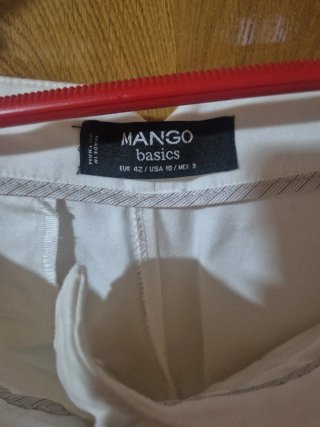 Pantalón Blanco Mango Talla M