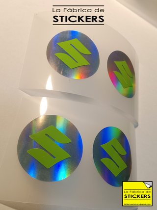 4 Pegatinas SUZUKI Vinilo Holográfico y Rojo
