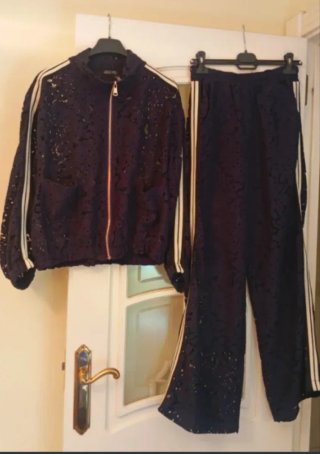 Chollo Conjunto 2 Piezas Encaje Azul Marino raya