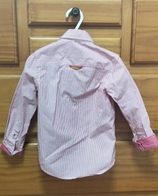 Camisa de rayas rosa y blanca Marca spagnolo