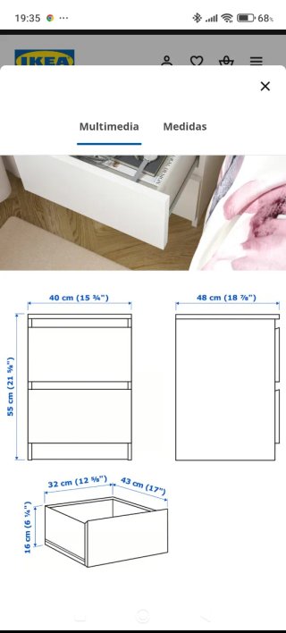 2 Mesitas de Noche Ikea Nuevas Montadas
