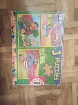 Puzzle 3 en 1 de 25 piezas cada uno Barrio Sésamo