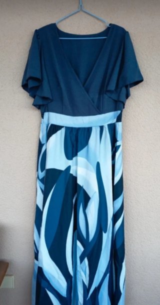 Vestido largo estampado evento, talla grande 48