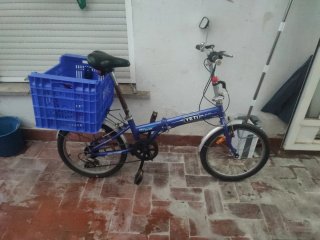 Bicicleta plegable azul