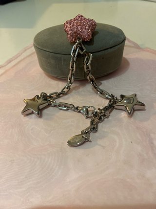 Pulsera Lotus Style con estrellas y detalle rosa