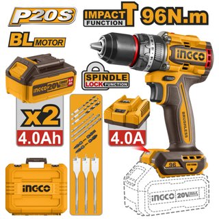 Taladro Percutor Inalámbrico 20V 96Nm