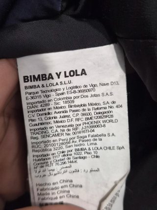 Abrigo Bimba y Lola Azul y Negro Talla M