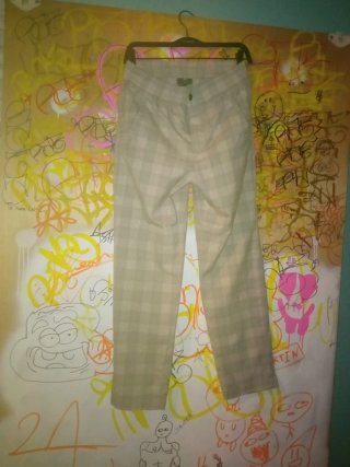Pantalón cuadros H&M beige/gris