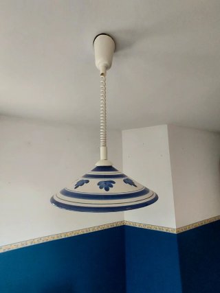 2 lámparas de Techo Cerámica Blanca y Azul
