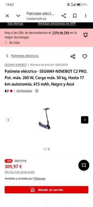 Patinete Xiaomi C2 Pro , solo lo ha usado una vez