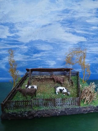 Diorama con animali da fattoria